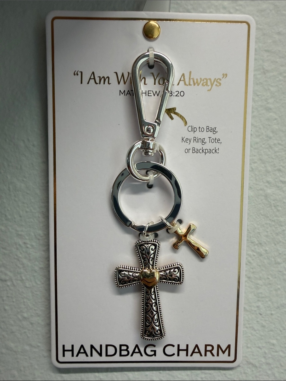Unbranded | Vintage Western Filigree Dual Tone Double Sided Cross Bag Charm 🤎